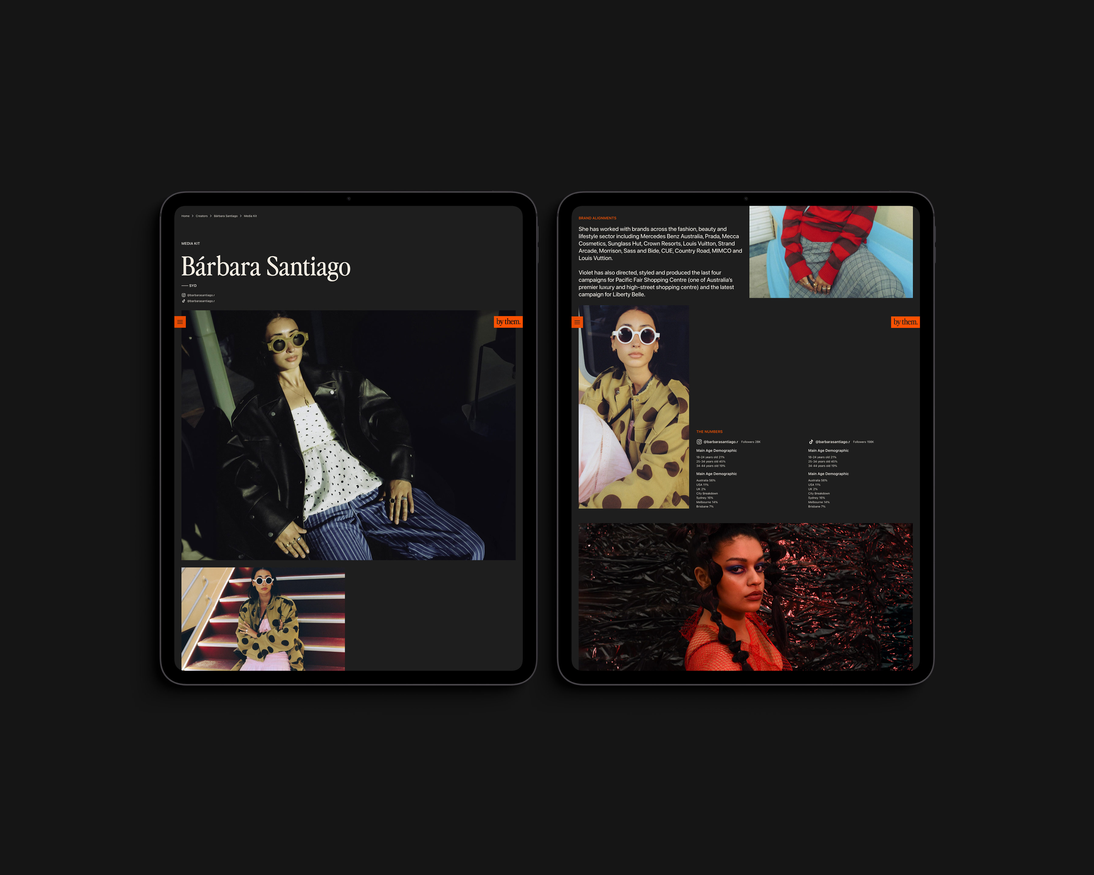 By Them web screens