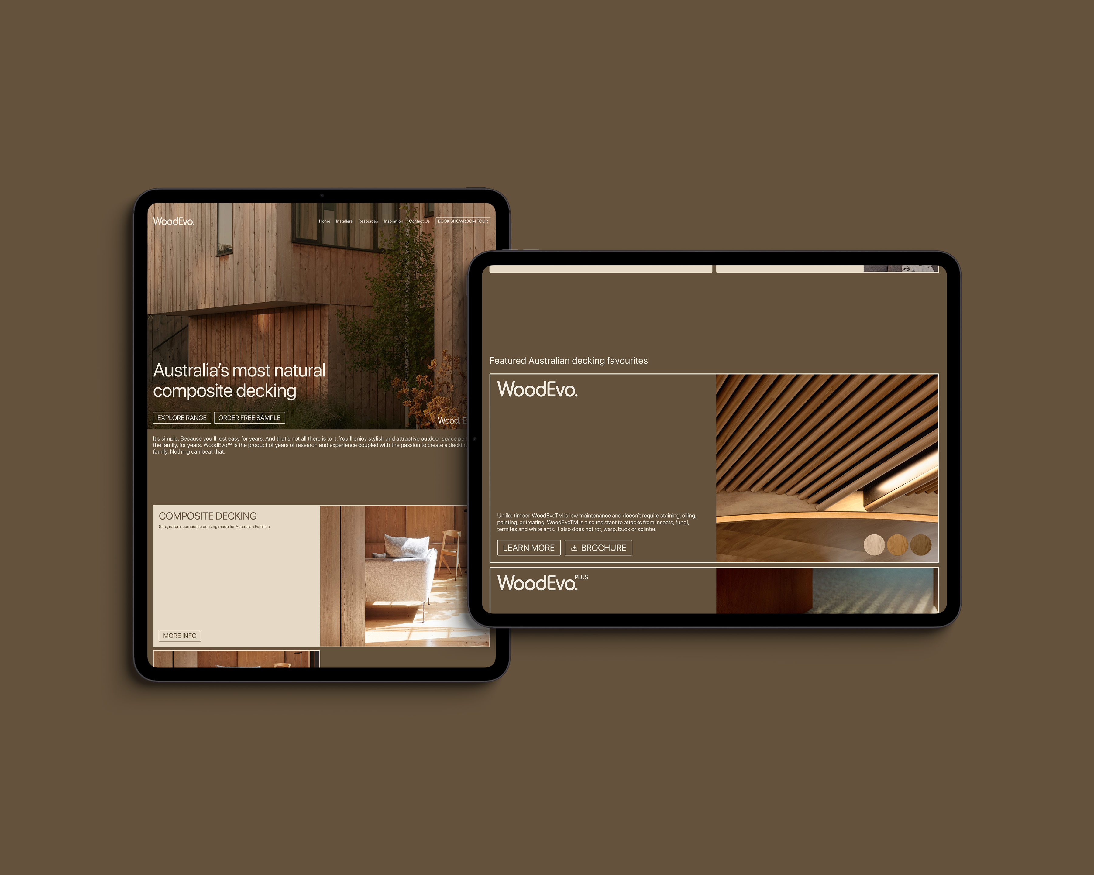 WoodEvo web screens
