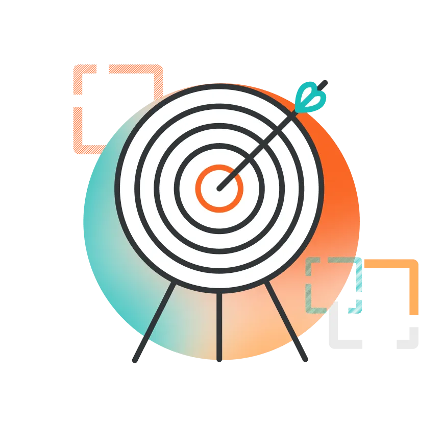 An arrow hitting a bullseye.