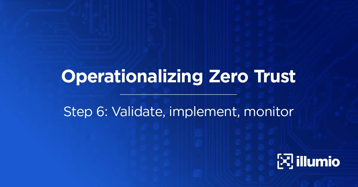 Operationalizing Zero Trust – Step 6: Validate, Implement and Monitor