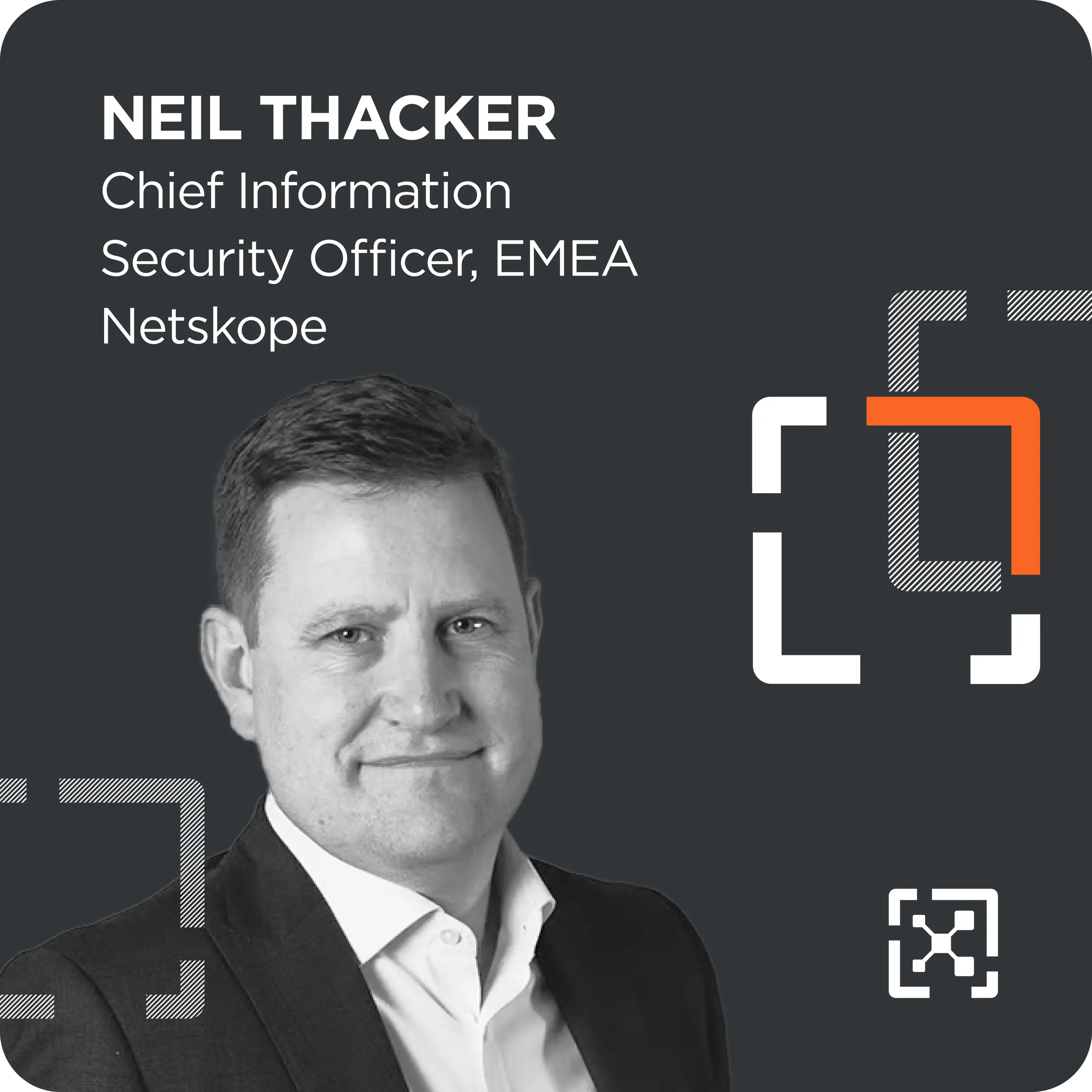 A headshot of Neil Thacker, CISO at Netskope