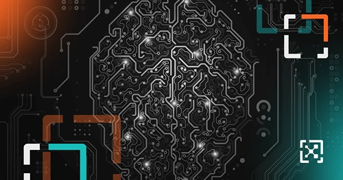 AI nodes represented in the shape of a brain