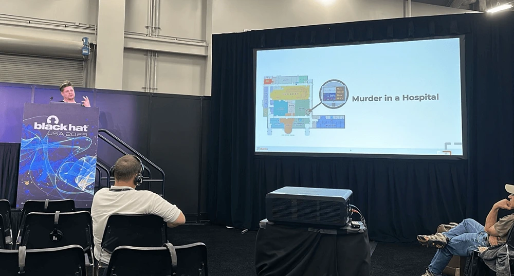 Paul Dant speaking at the Black Hat conference 2023