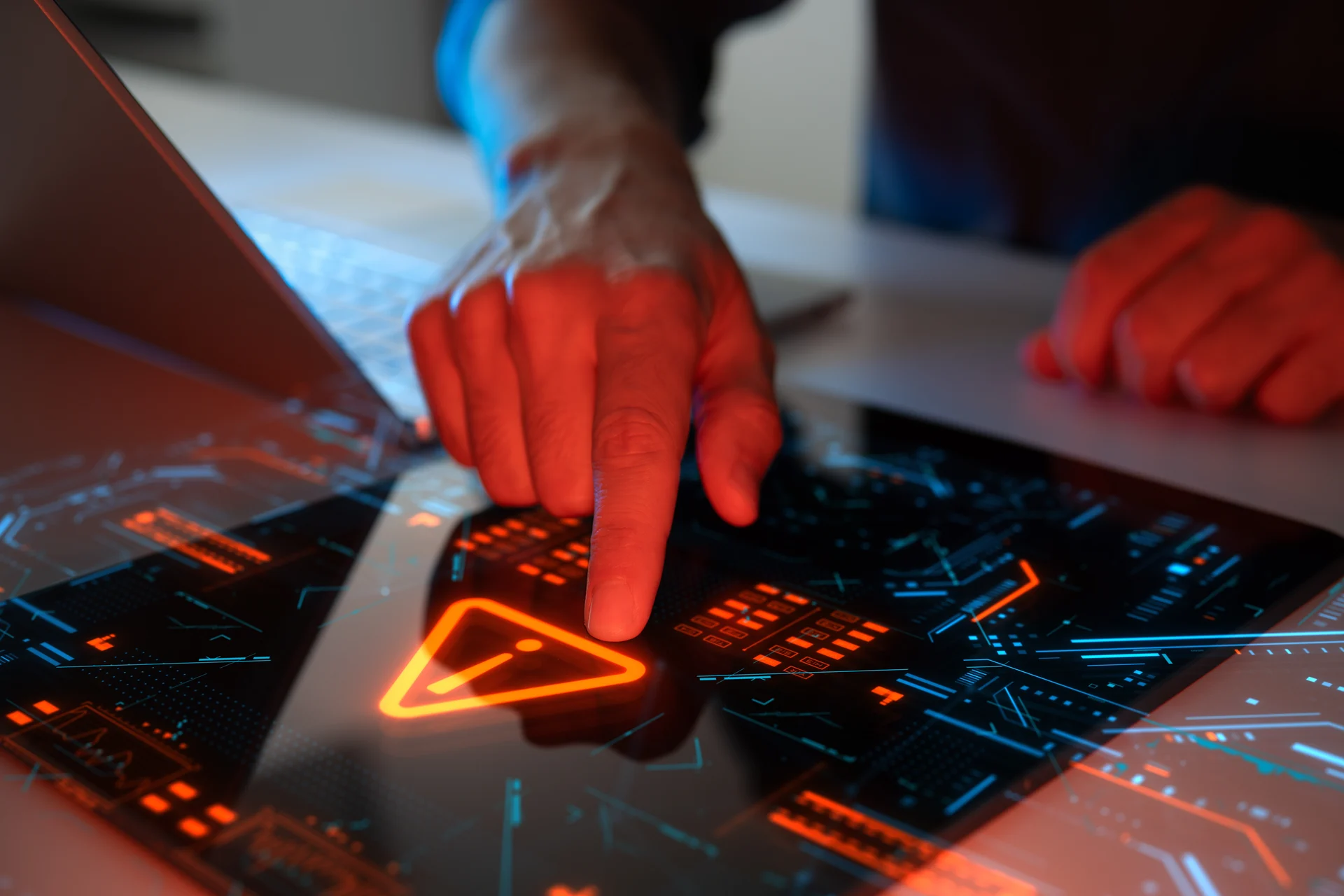 a person touching a touch screen