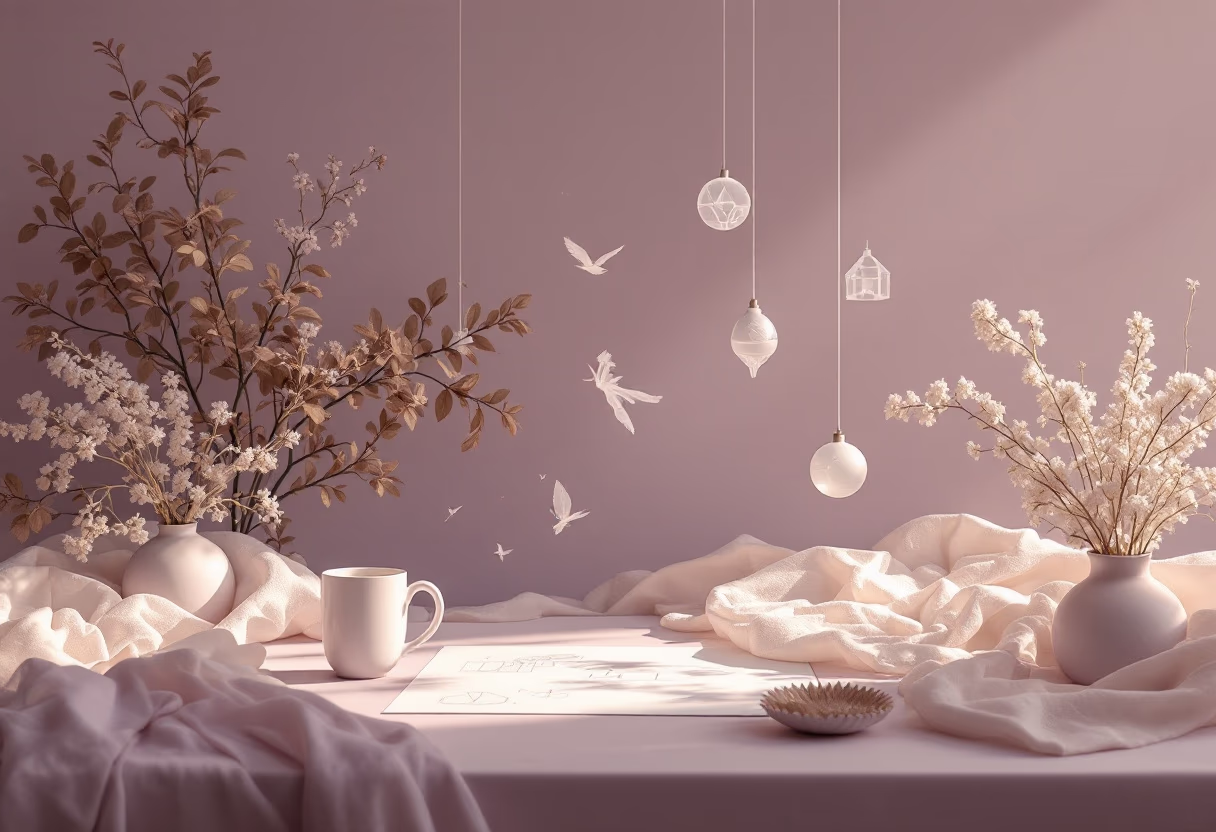[background image] image of founder at work (for an interior design firm)