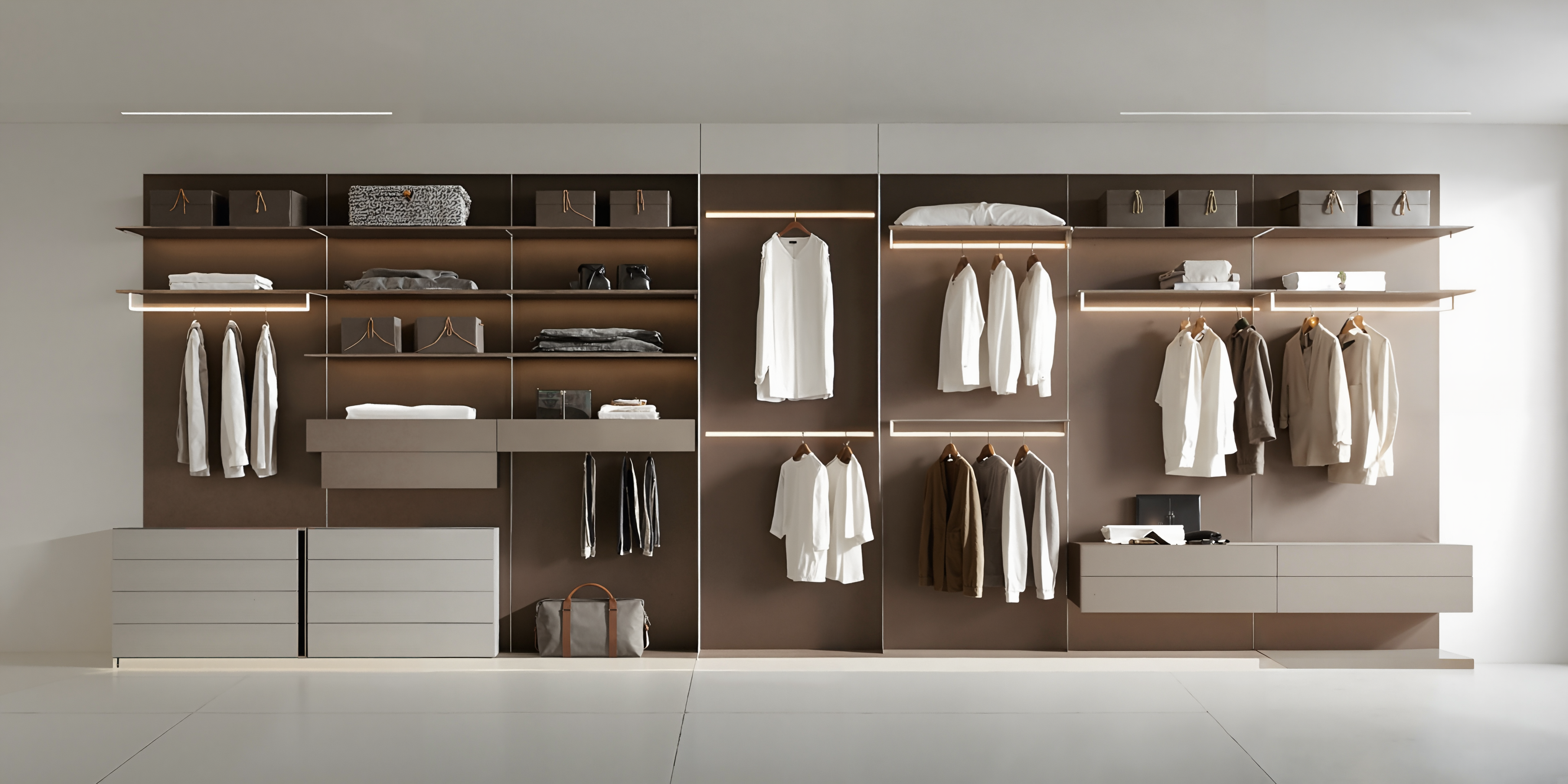 BAODAO custom wardrobes with sliding doors and integrated storage systems