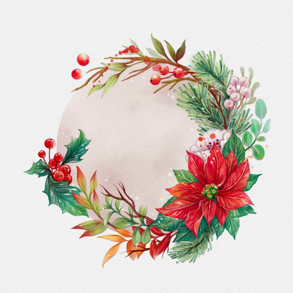 Christmas Wreath Watercolor Tutorial