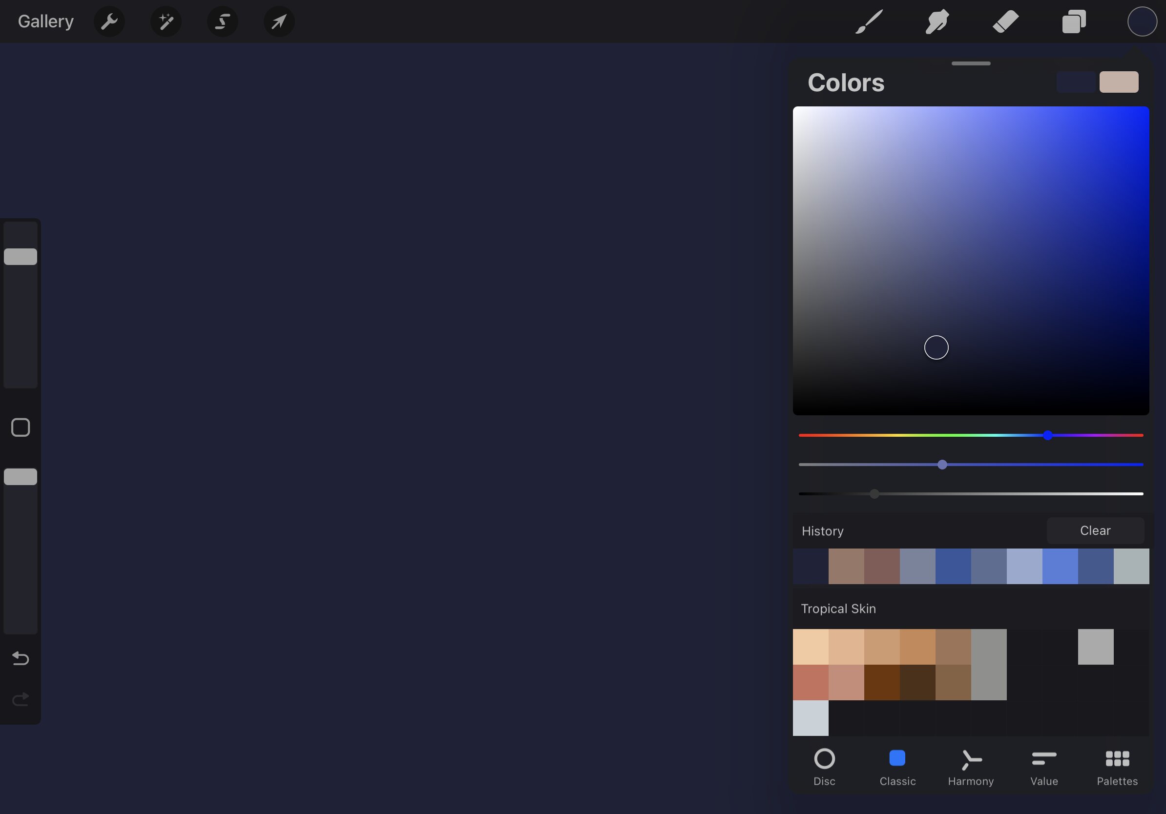 Canvas with Blue color