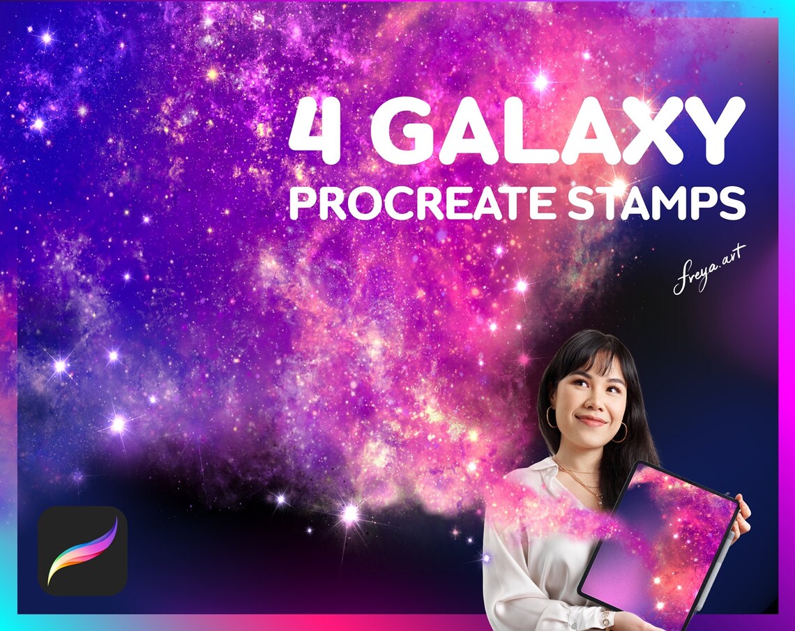 4 Galaxy Procreate Stamps Brushset
