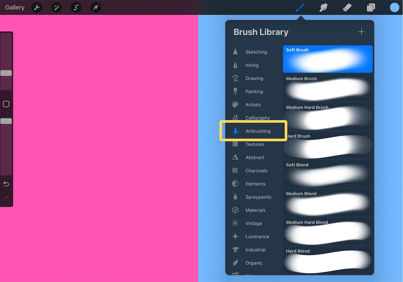 Choosing a soft airbrush