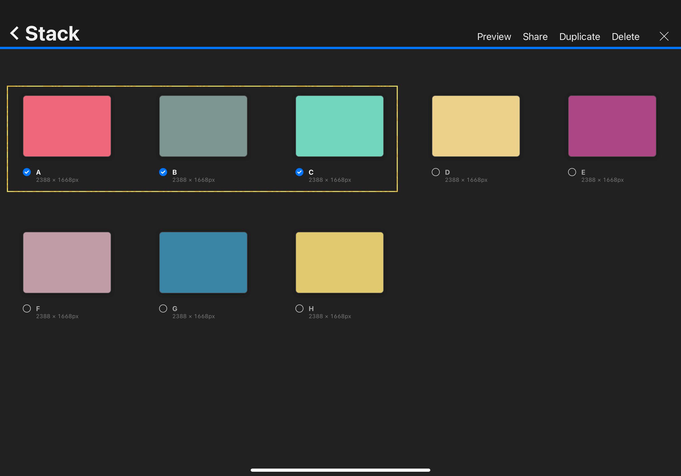 Select multiple projects