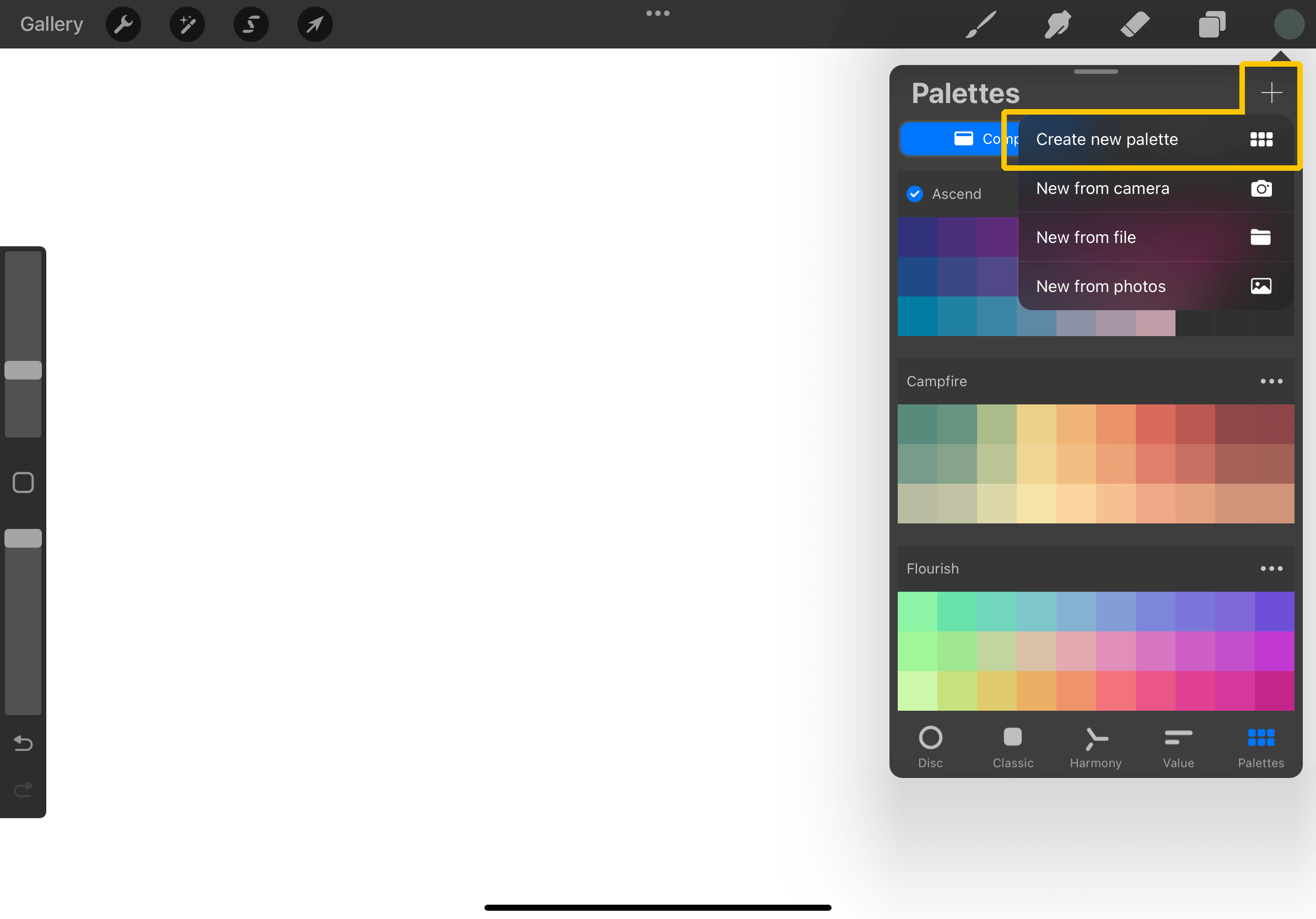 Adding a new palette