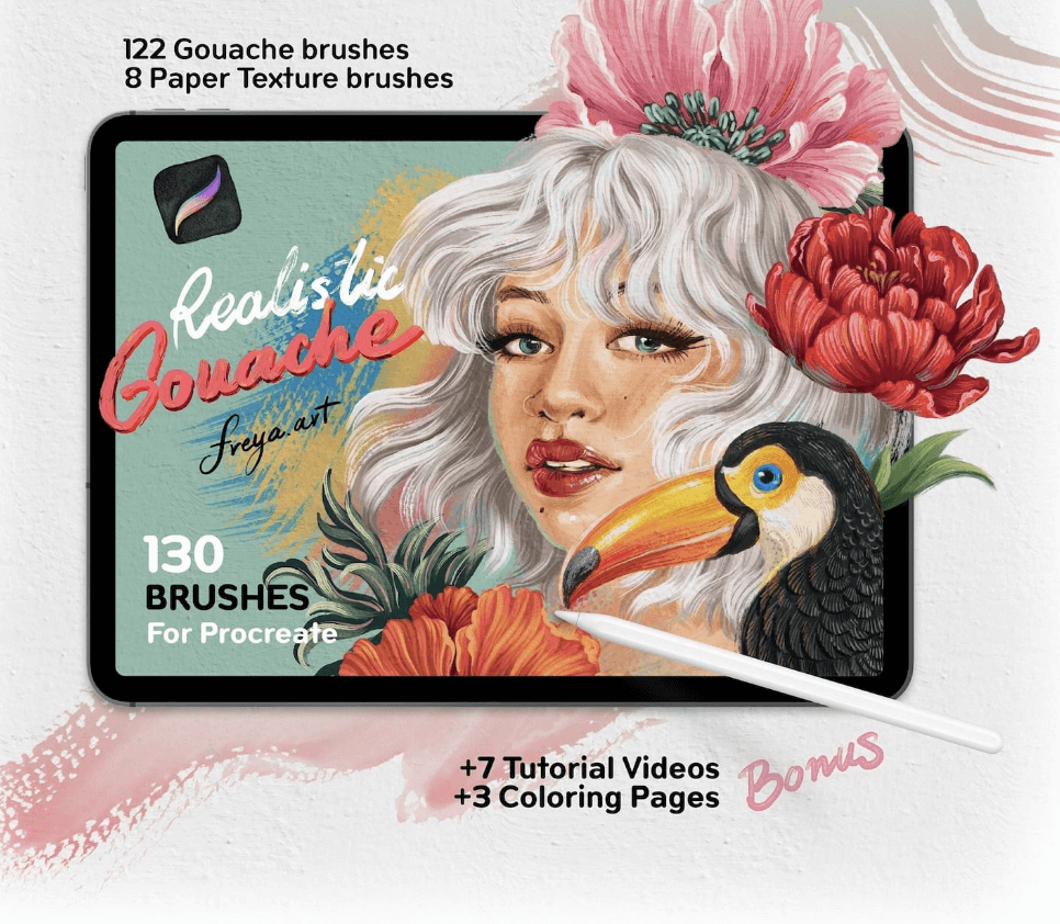 Freya's Realistic Gouache Brush Set