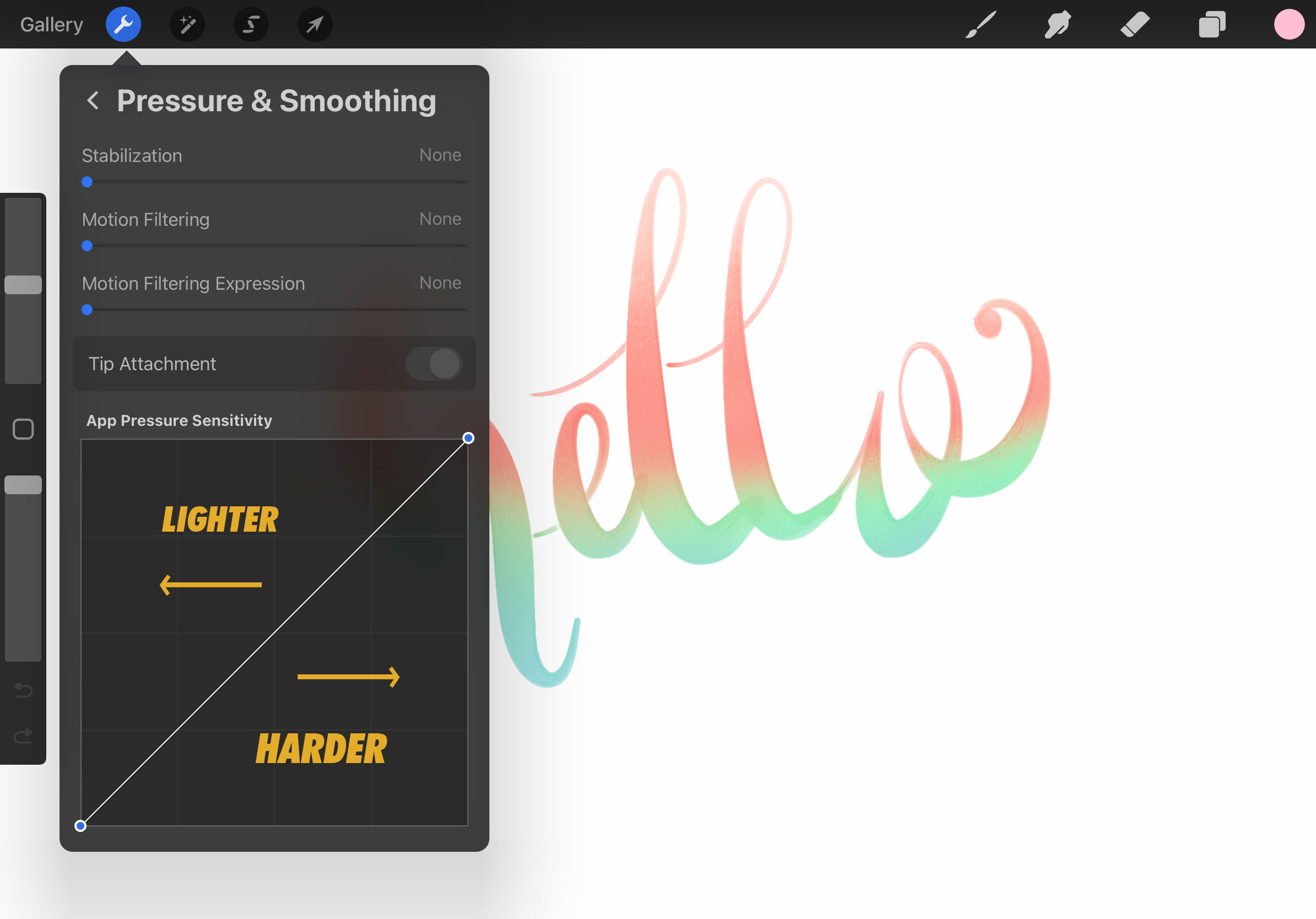 Procreate Lettering : Understanding the Pressure Curve