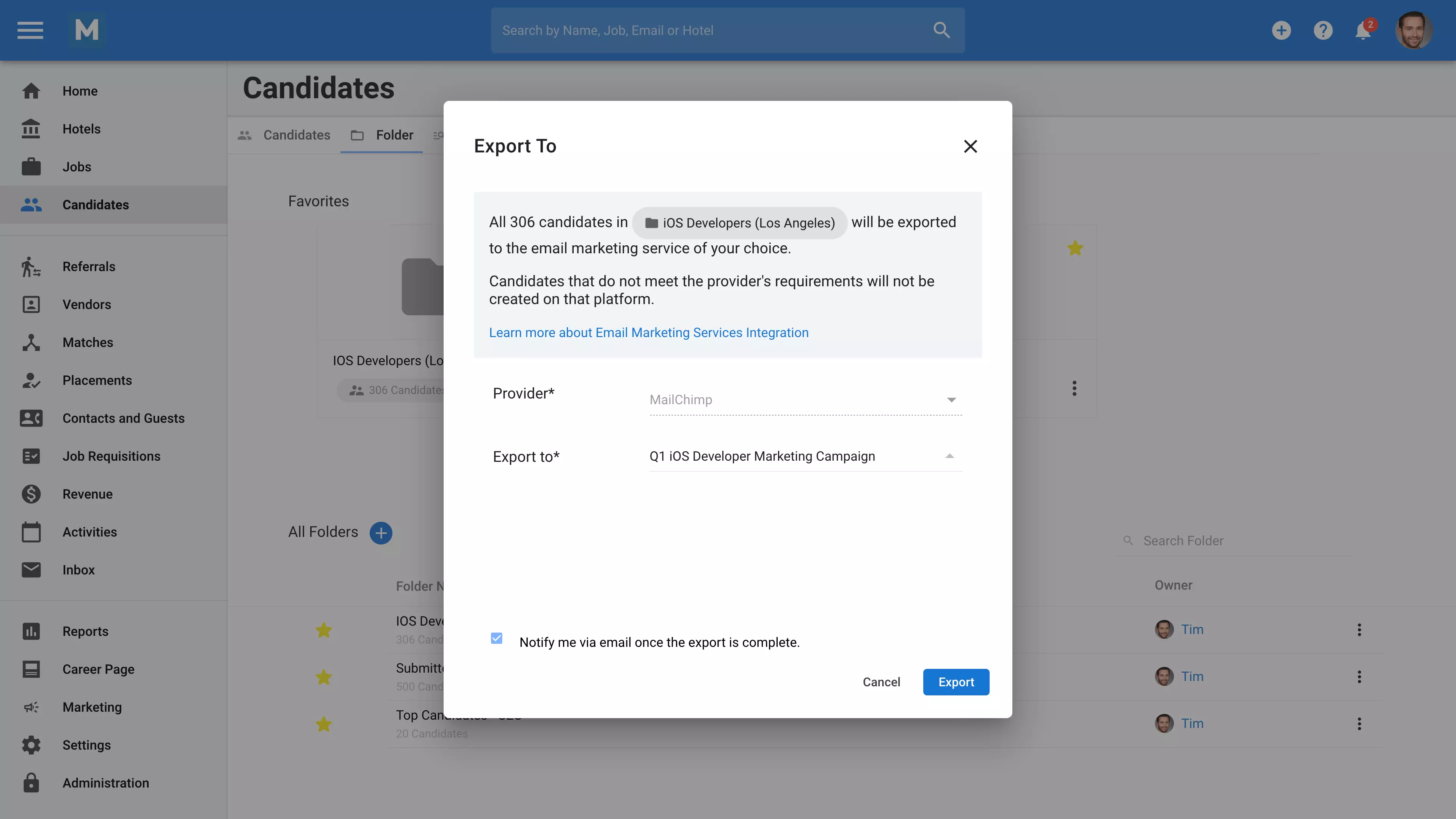 ats software with email marketing integration
