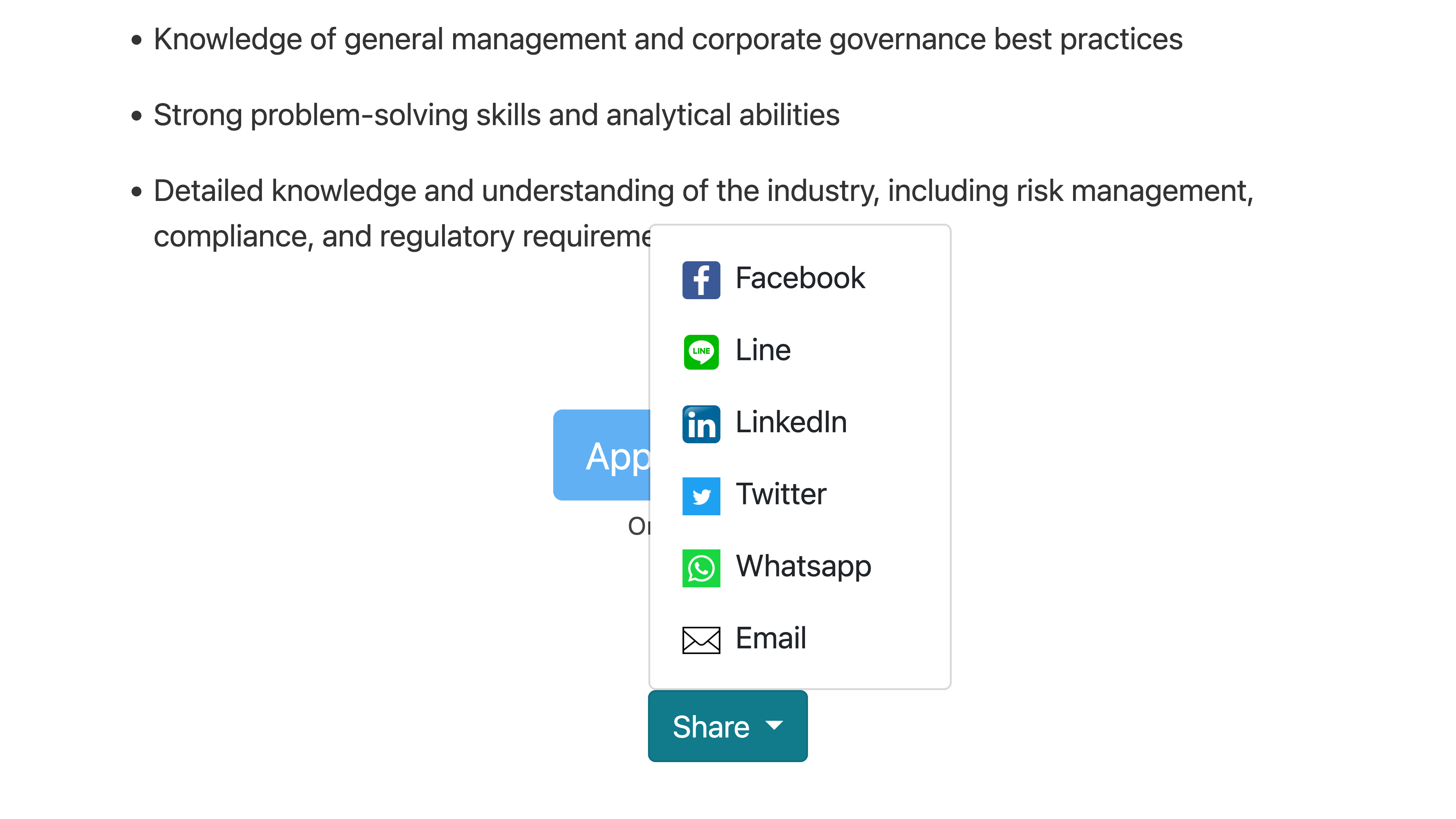 Social media candidate sourcing via one-click share
