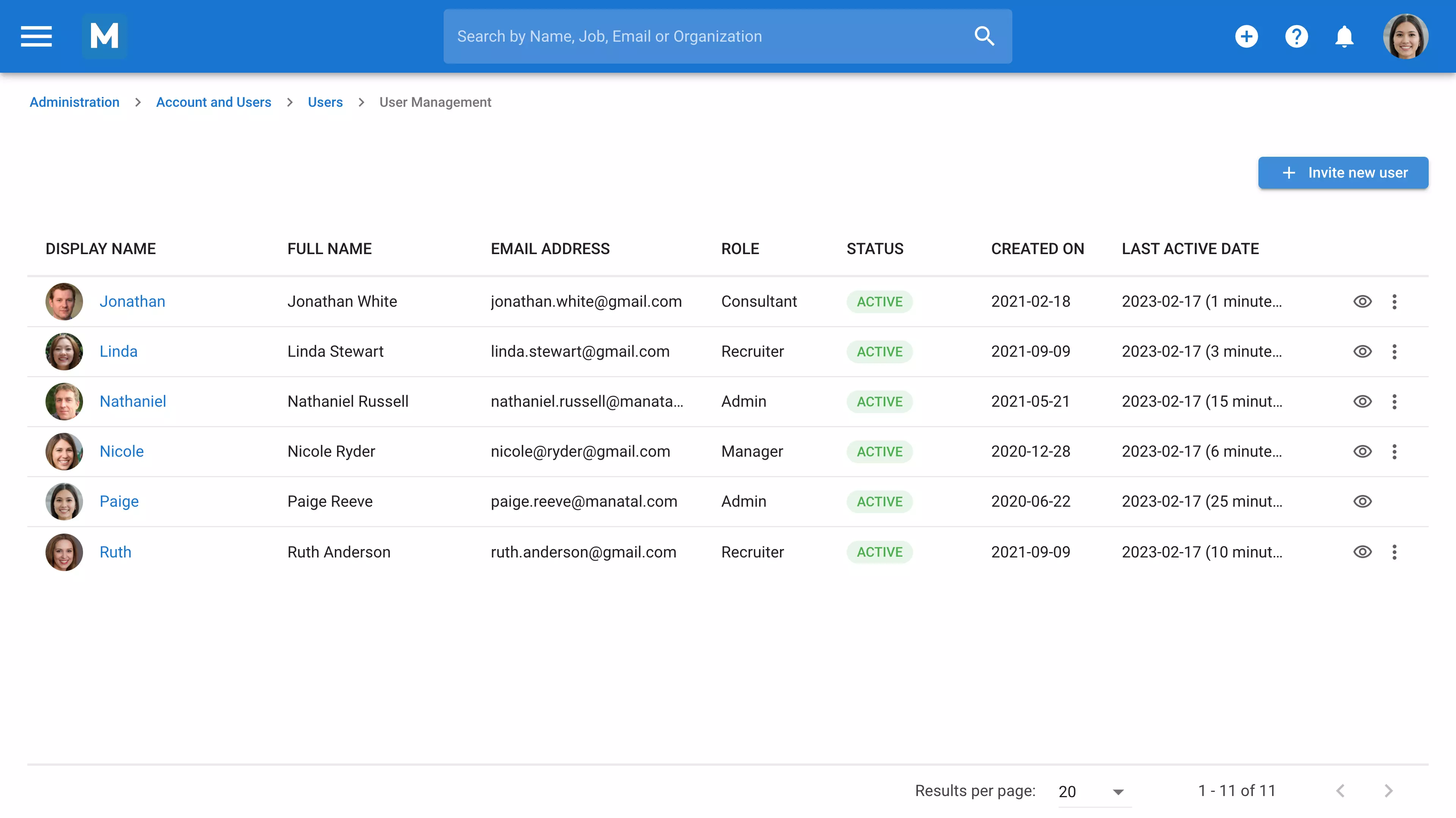 Within Manatal’s Recruitment CRM Software, you have the power to manage users, and provide certain team members access and abilities.