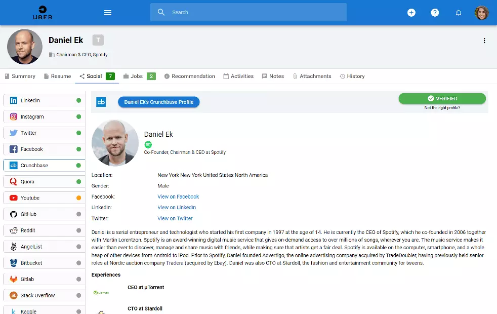 Manatal’s Candidate Enrichment feature
