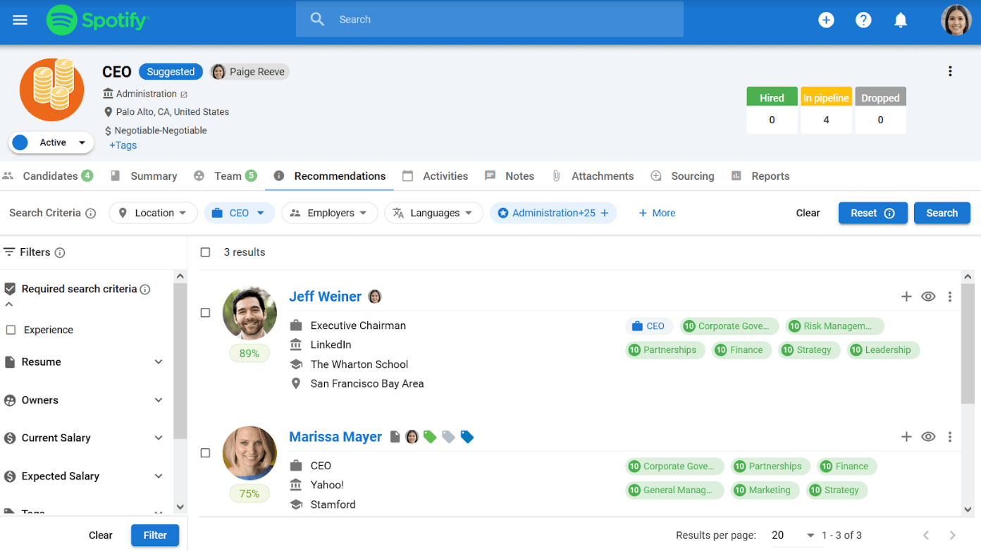 Manatal candidate screening and ranking features