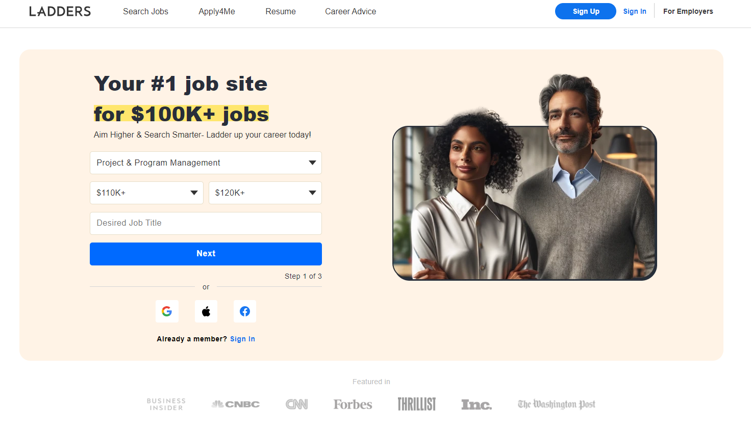 Use Ladders job board to look for experienced professionals.