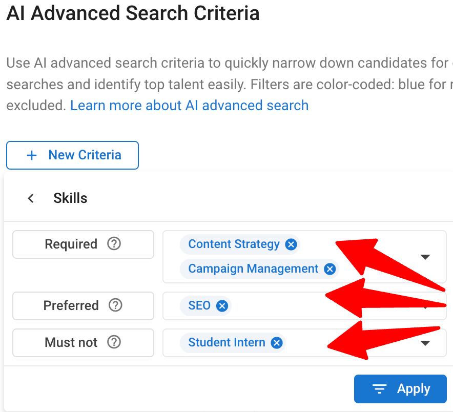 AI Advanced Search Criteria