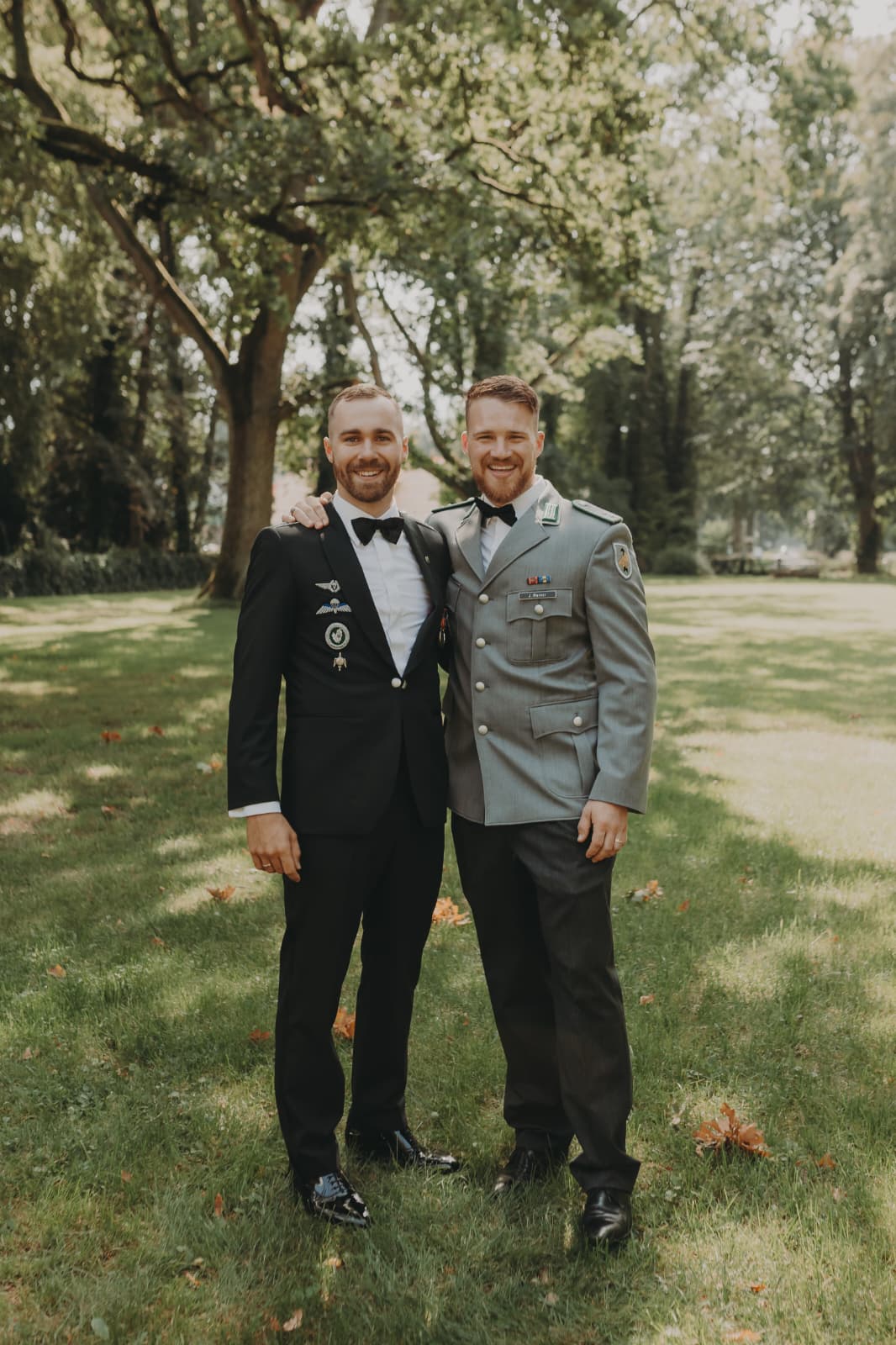 Malte Rudolf and Julian Werner in military uniform