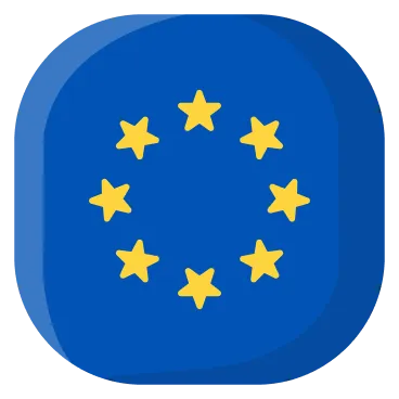 A blue circle with yellow stars on it.