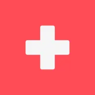 A red square with a white cross on it.