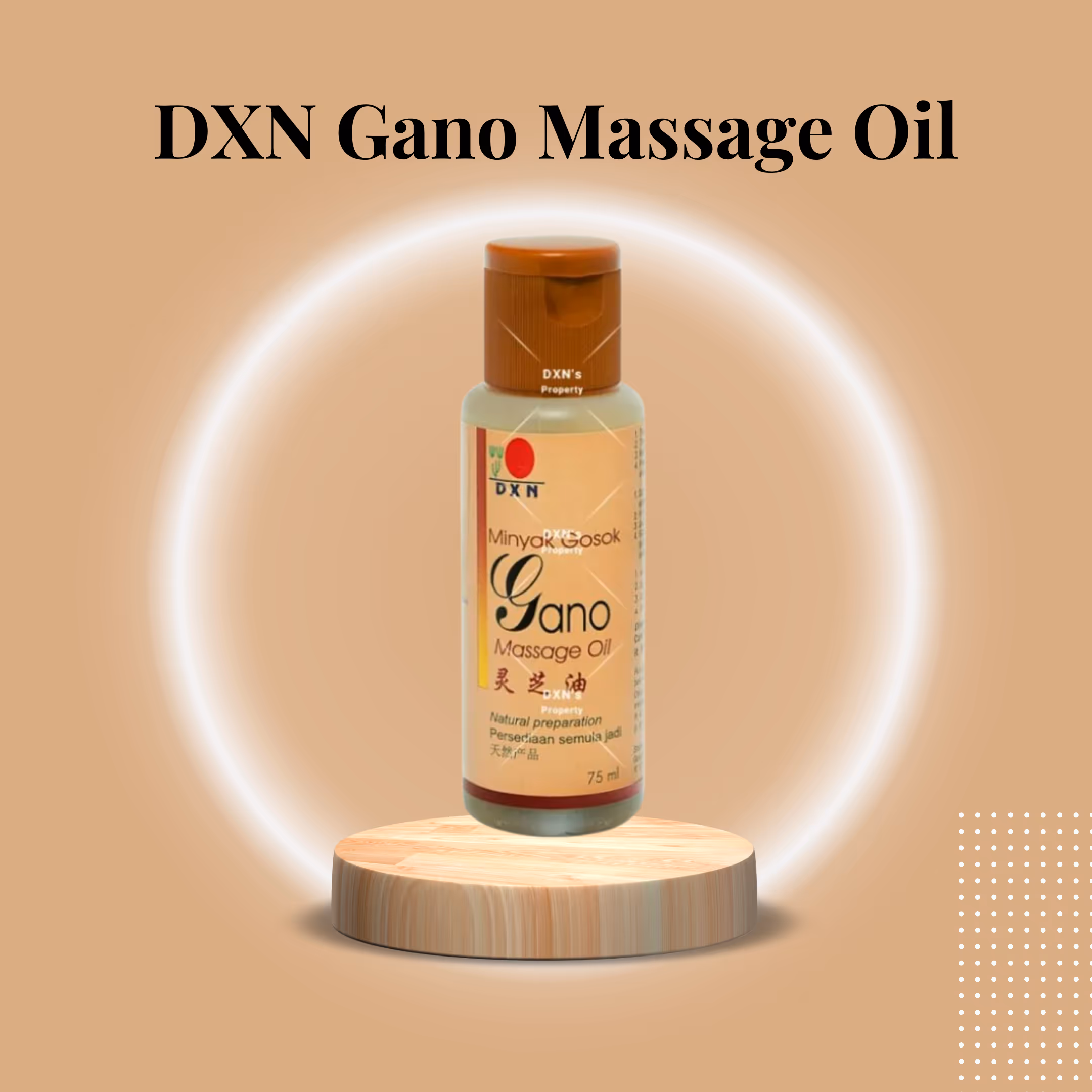 DXN Gano Massage Oil — Ganoderma-Infused Relief & Skin Nourishment for Recovery and Relaxation