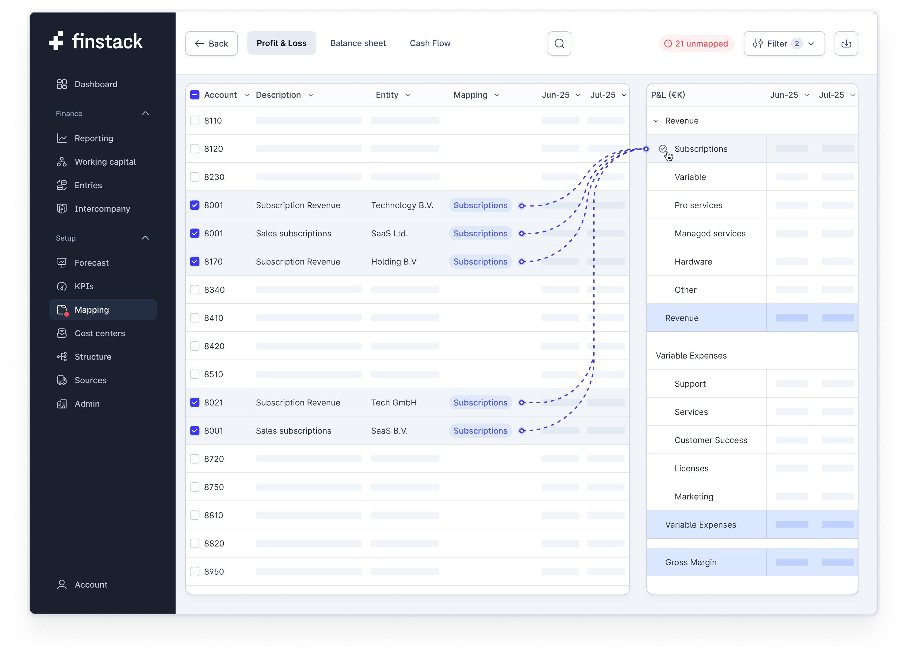 Mapping in the Finstack platform.