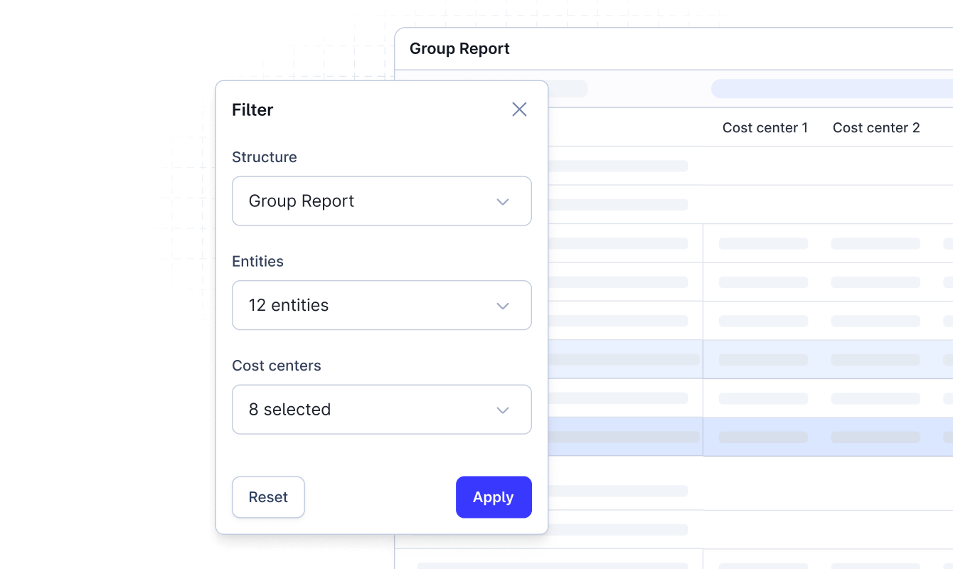 Custom views and smart filter in the Finstack platform.
