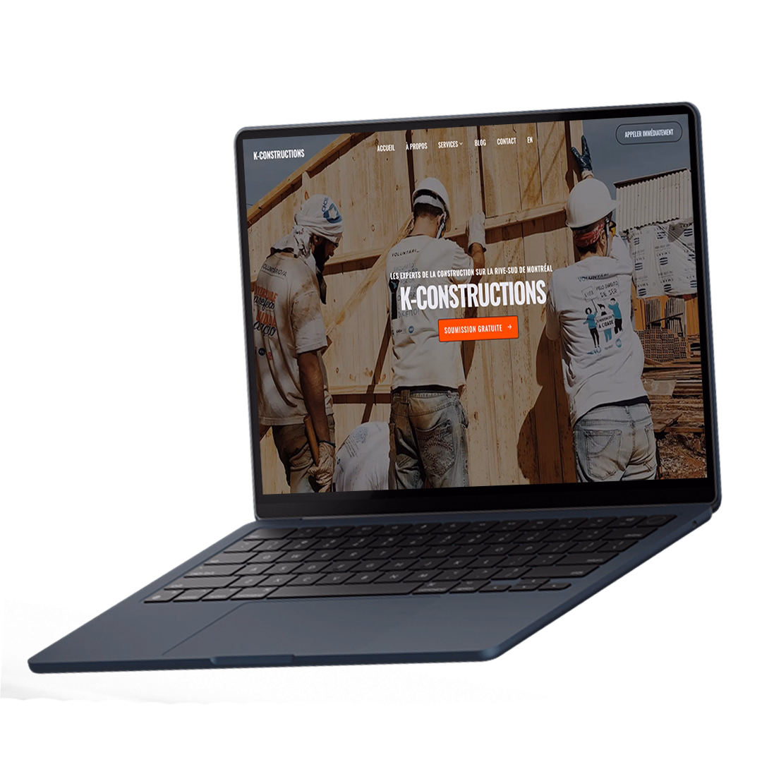 Image of a construction company website made by elr agency