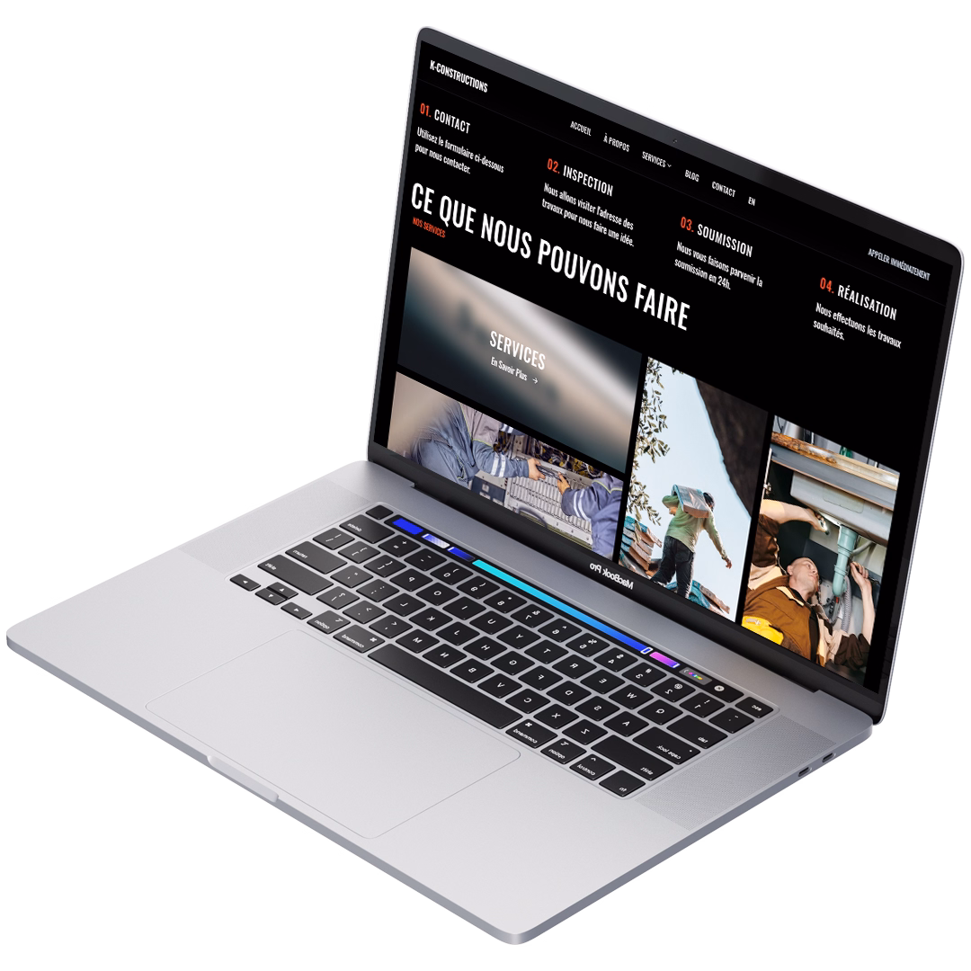Image of a custom website for construction company in quebec made by the web agency ELR
