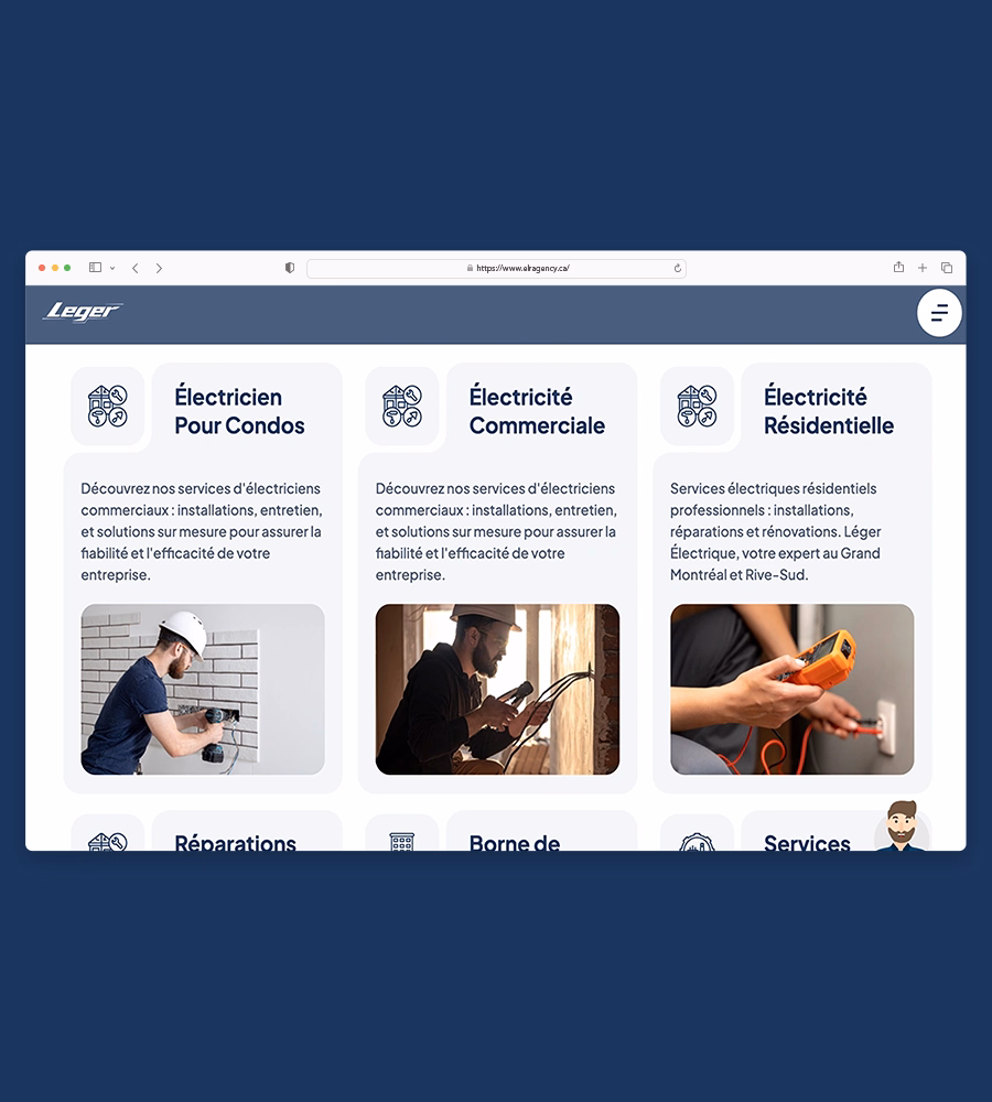 Website design for Electrician