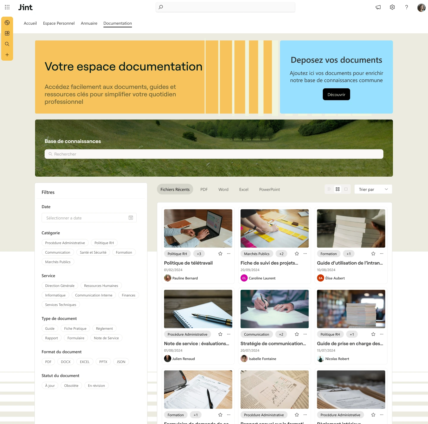 Espace documentaire d'une Digital Workplace : bibliothèque de connaissances