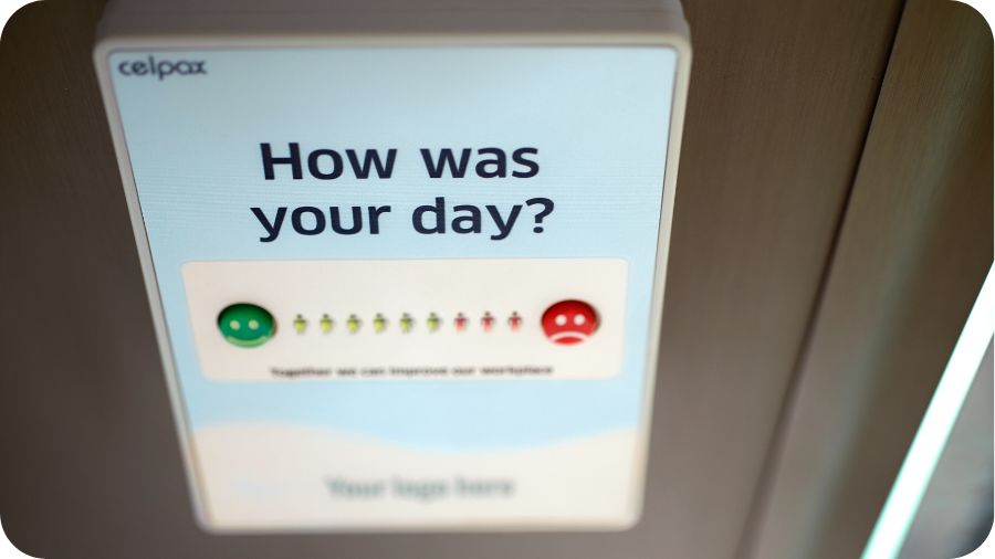"How was your day" button to measure resistance or adherence to change management