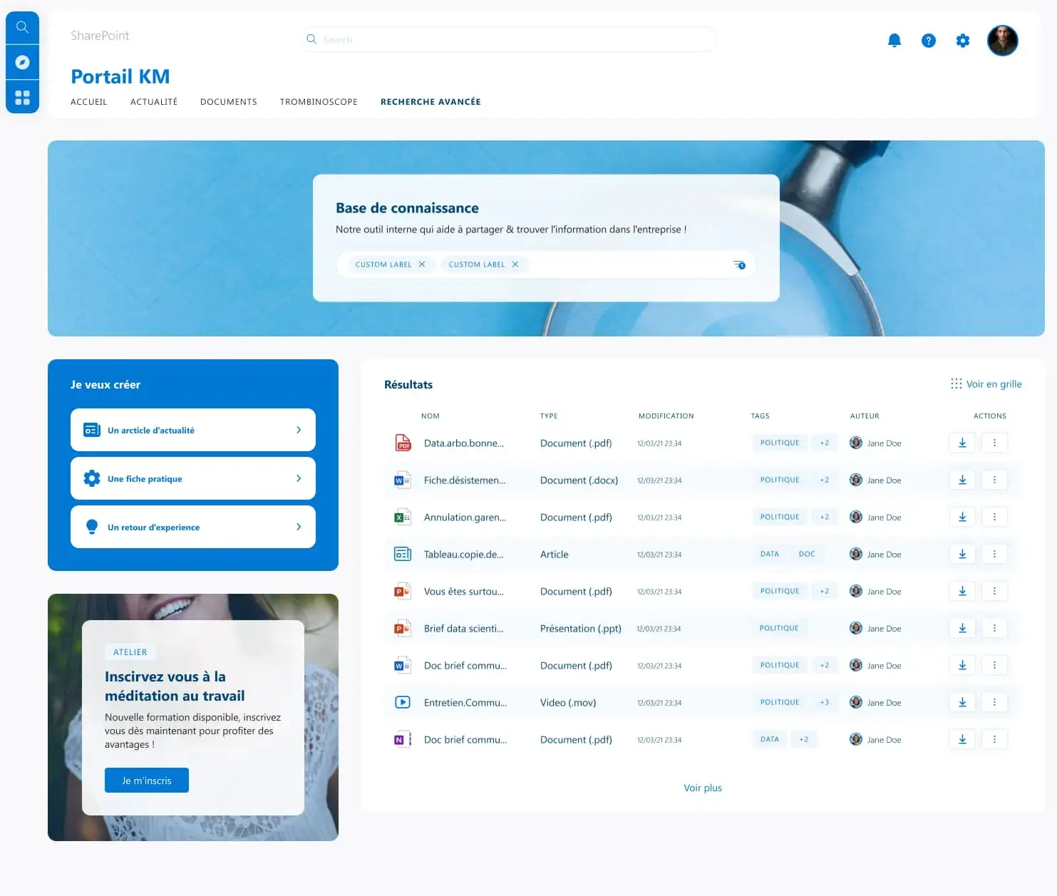 Microsoft tools for knowledge management