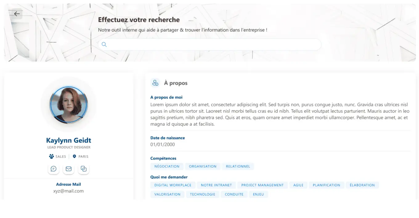 Employee directory digital workplace