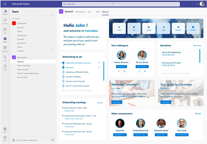 Onboarding new employees with Teams
