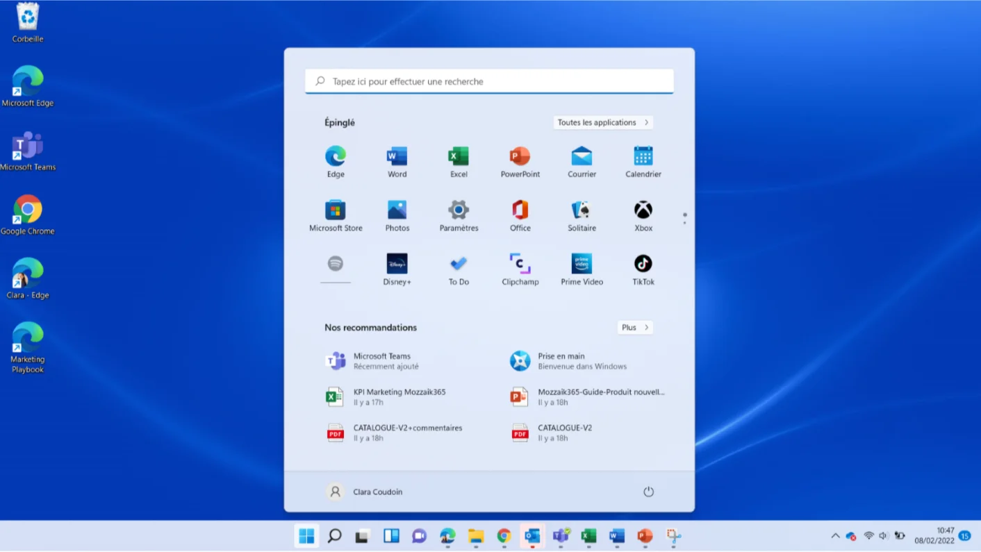 Windows 11 : interface