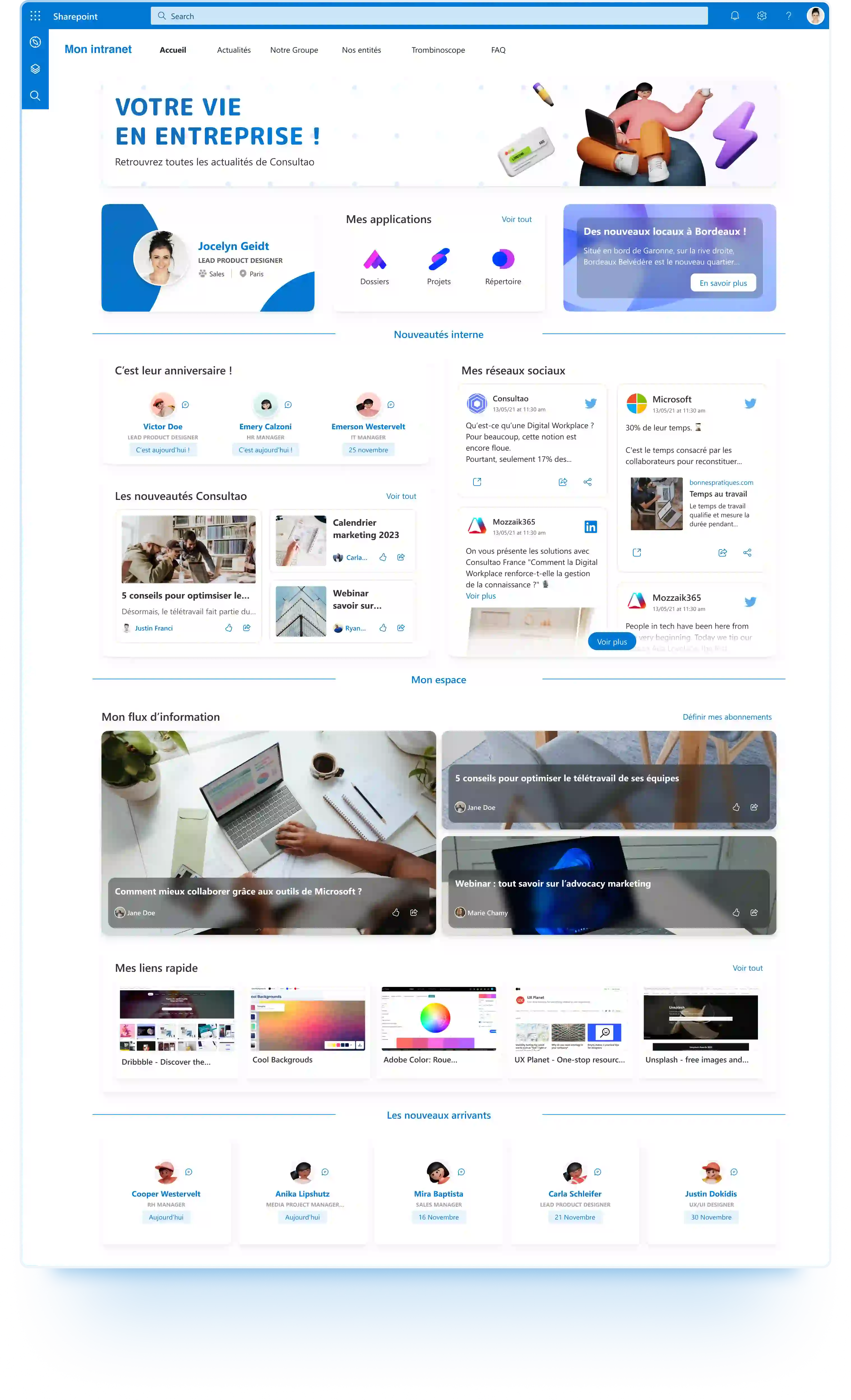 Intranet portail example