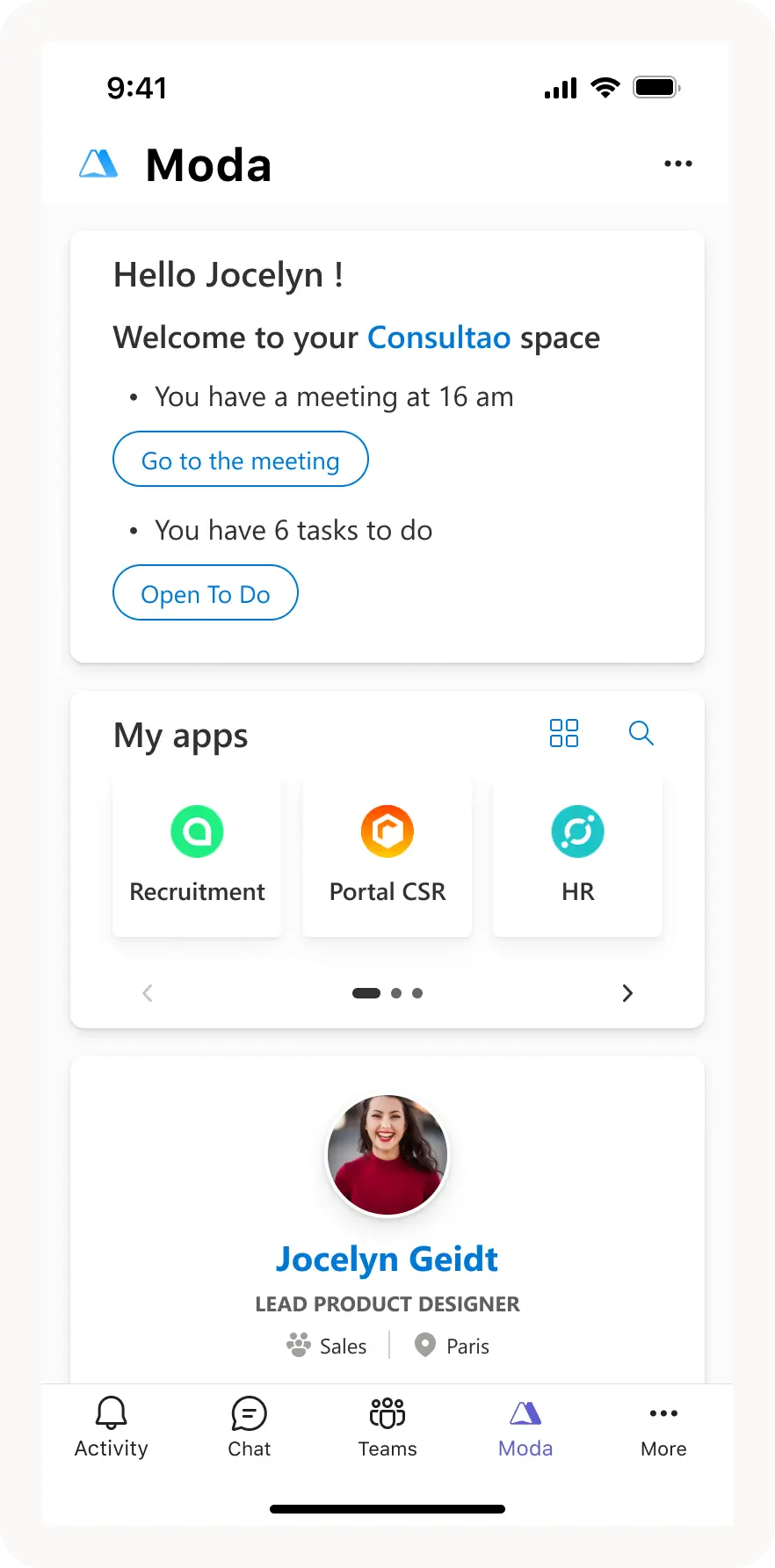 Personnal Dashboard for mobile