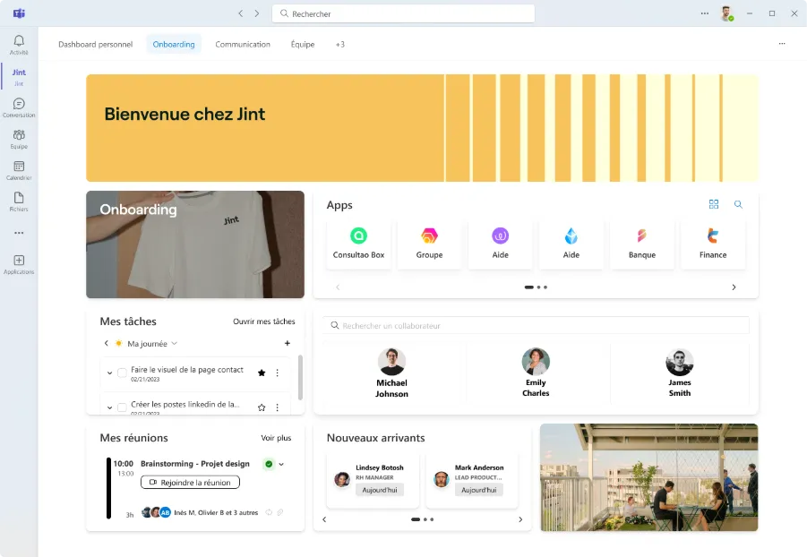 Exemple d'intranet onboarding 