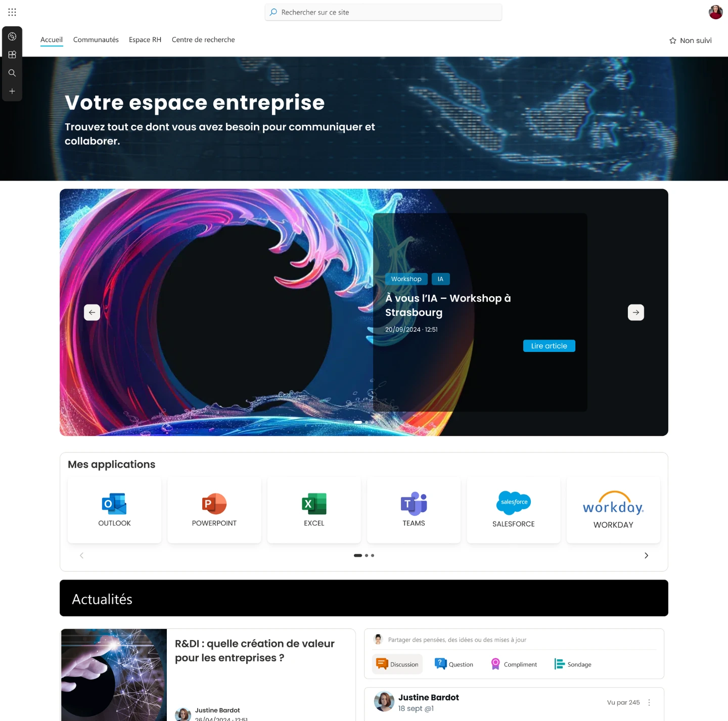 Exemple d'intranet de groupe