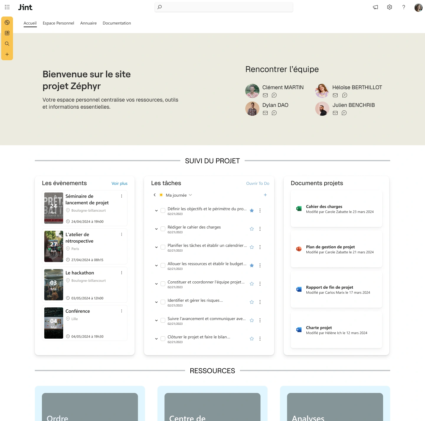 Exemple d'intranet collaboratif 