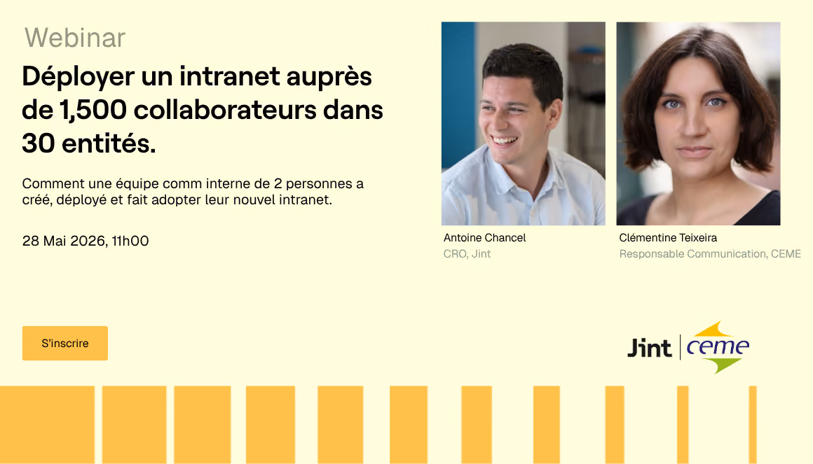 Déployer un intranet auprès de 1,500 collaborateurs dans 30 entités