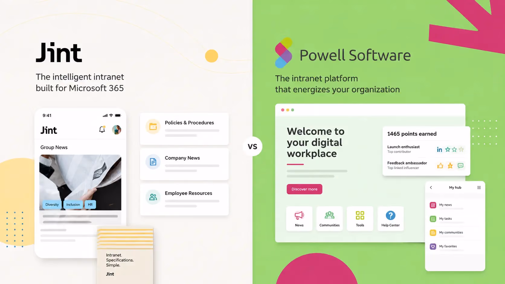 Jint vs Powell : l'intranet 100 % natif Microsoft 365
