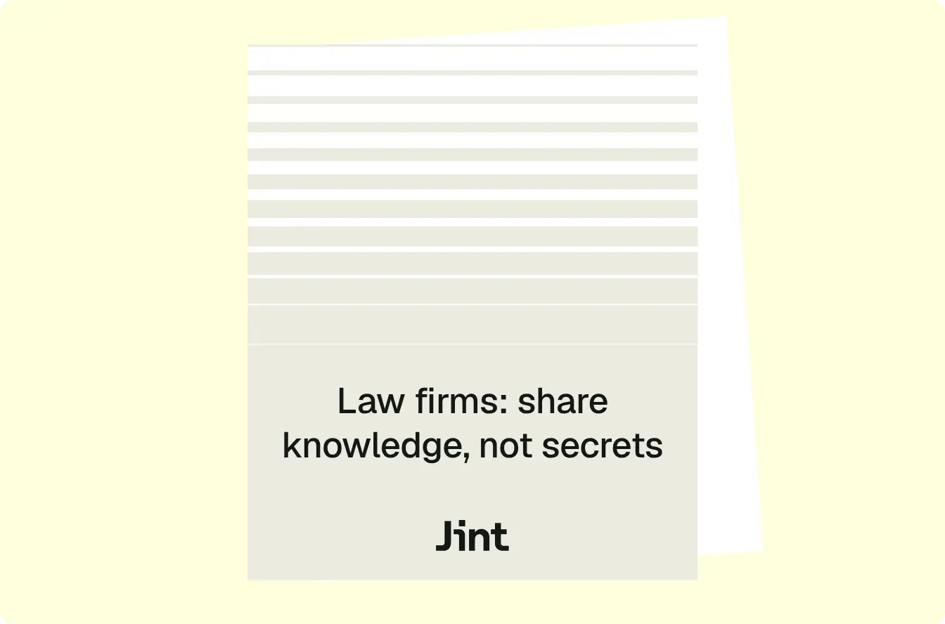 Law firms: share knowledge, not secrets