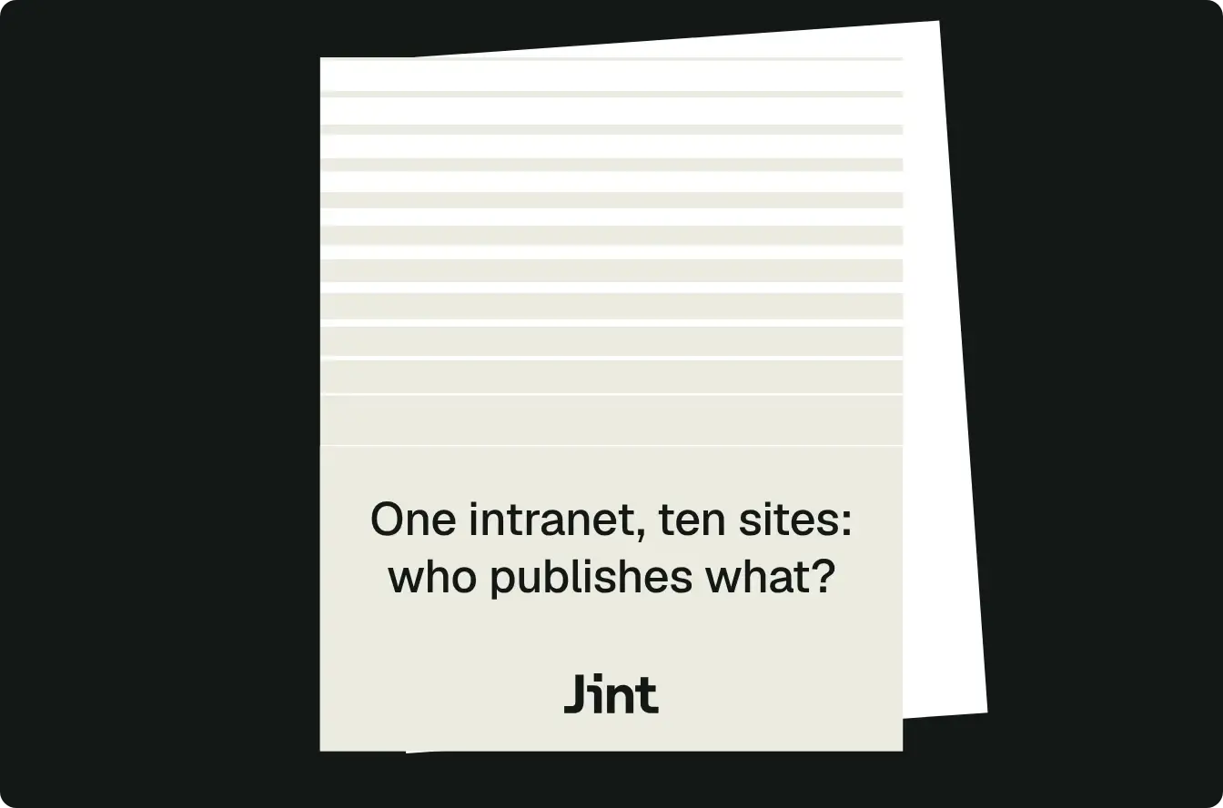 One intranet, ten sites: who publishes what?