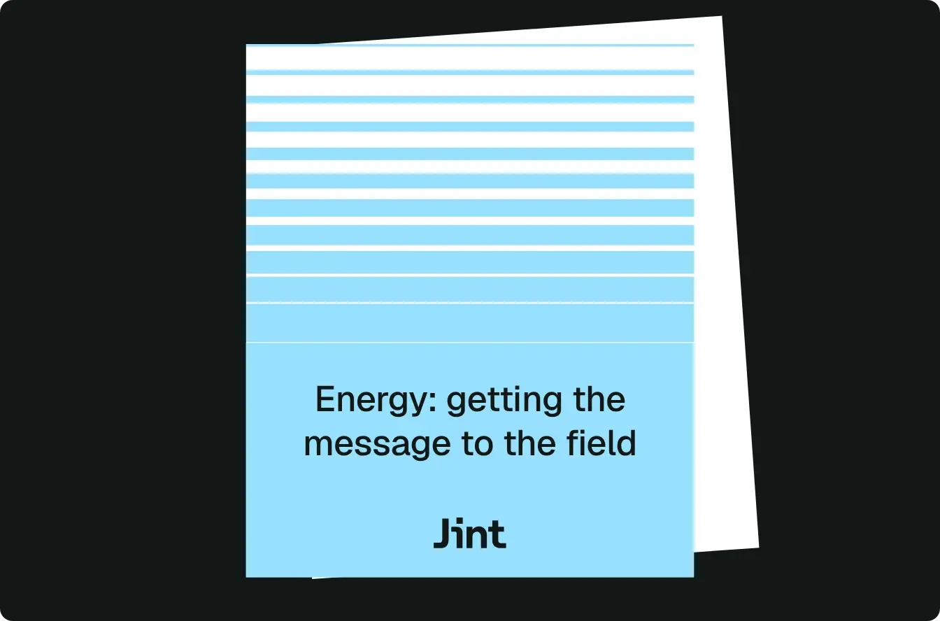 Energy: getting the message to the field